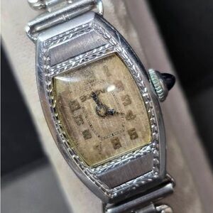 Bulova 14K White Gold Watch with White Dial